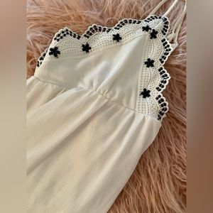 Ecote White Dress With Crochet Trim